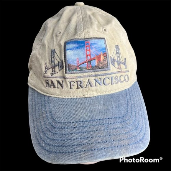 Rare Vintage San Francisco Strapback After The Quake Golden Gate Bridge Dad Hat - Picture 12 of 12